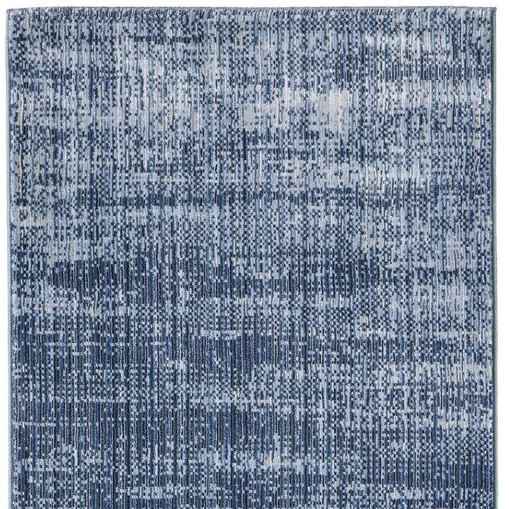 8′ Blue and Gray Runner Rug
