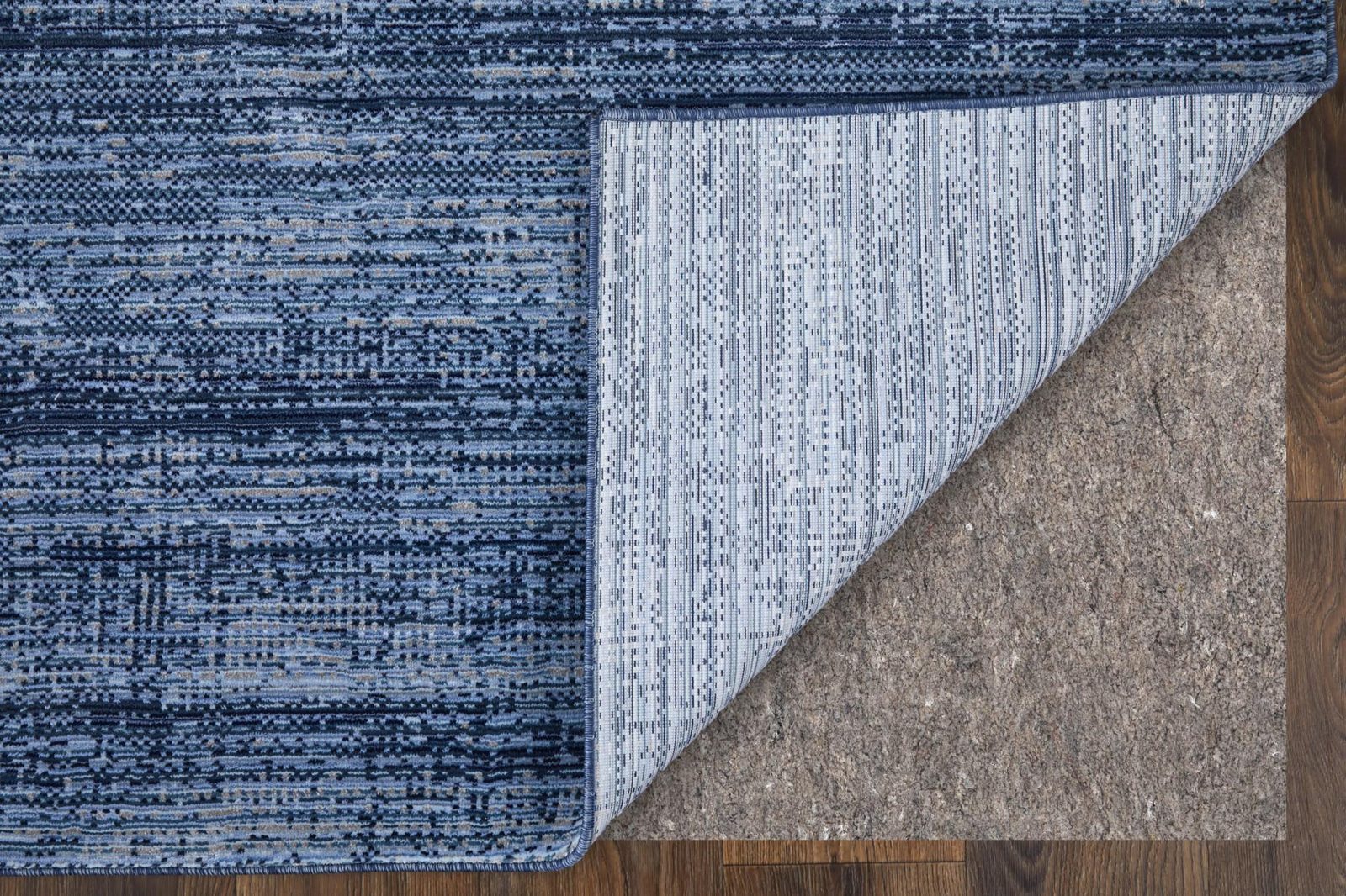 8′ Blue and Gray Runner Rug
