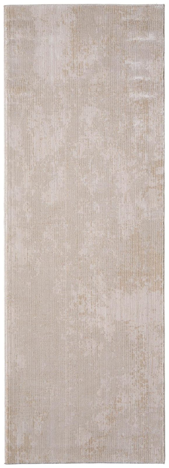 8′ Gray Ivory and Brown Abstract Runner Rug