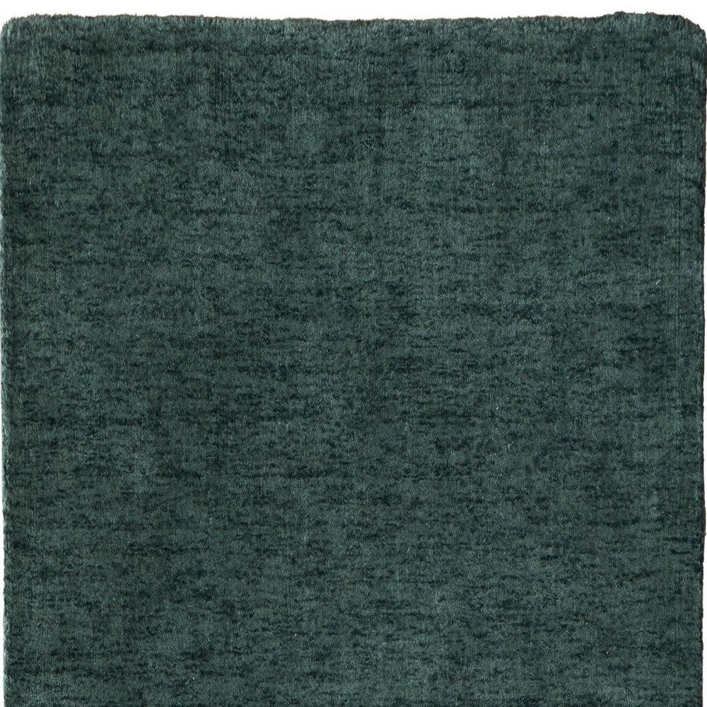 8′ Green Hand Woven Runner Rug