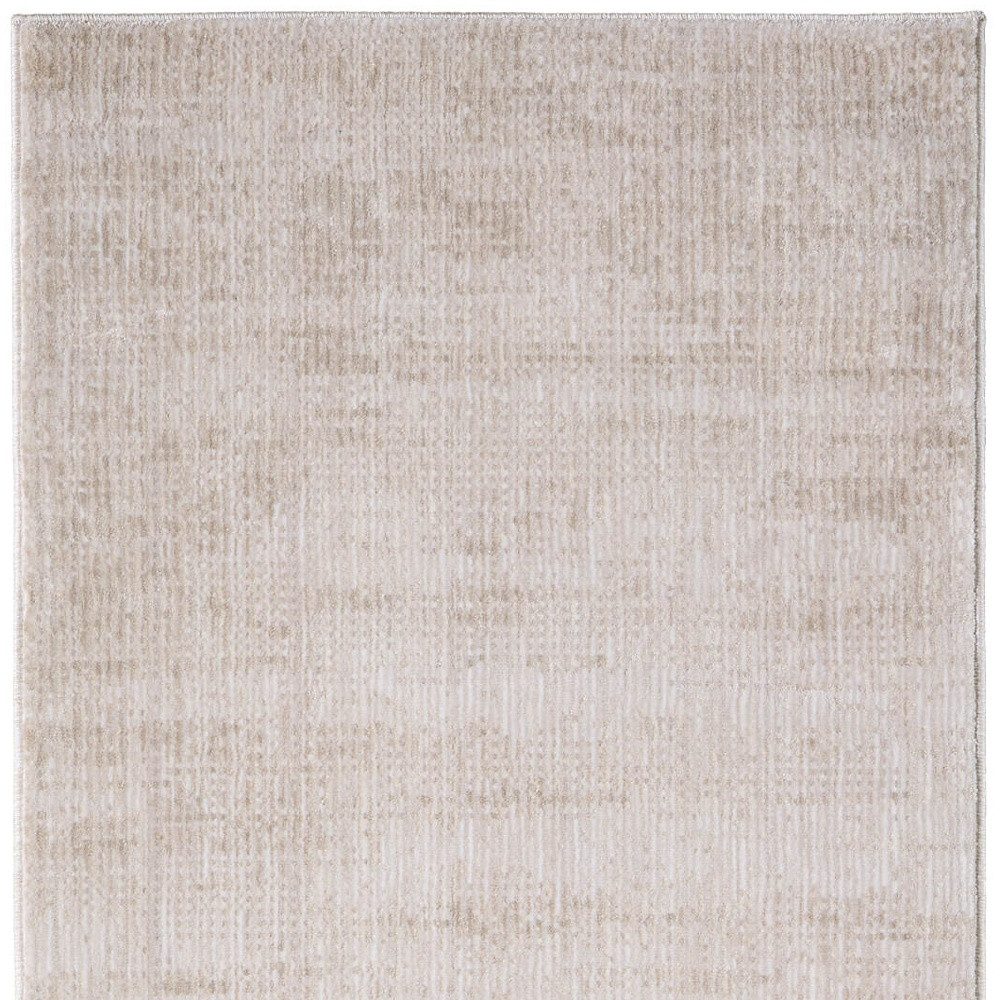 8′ Ivory and Silver Runner Rug