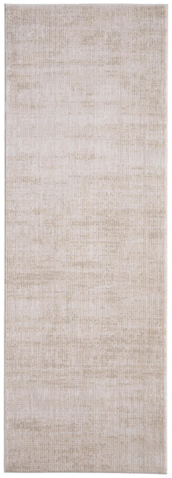 8′ Ivory and Silver Runner Rug