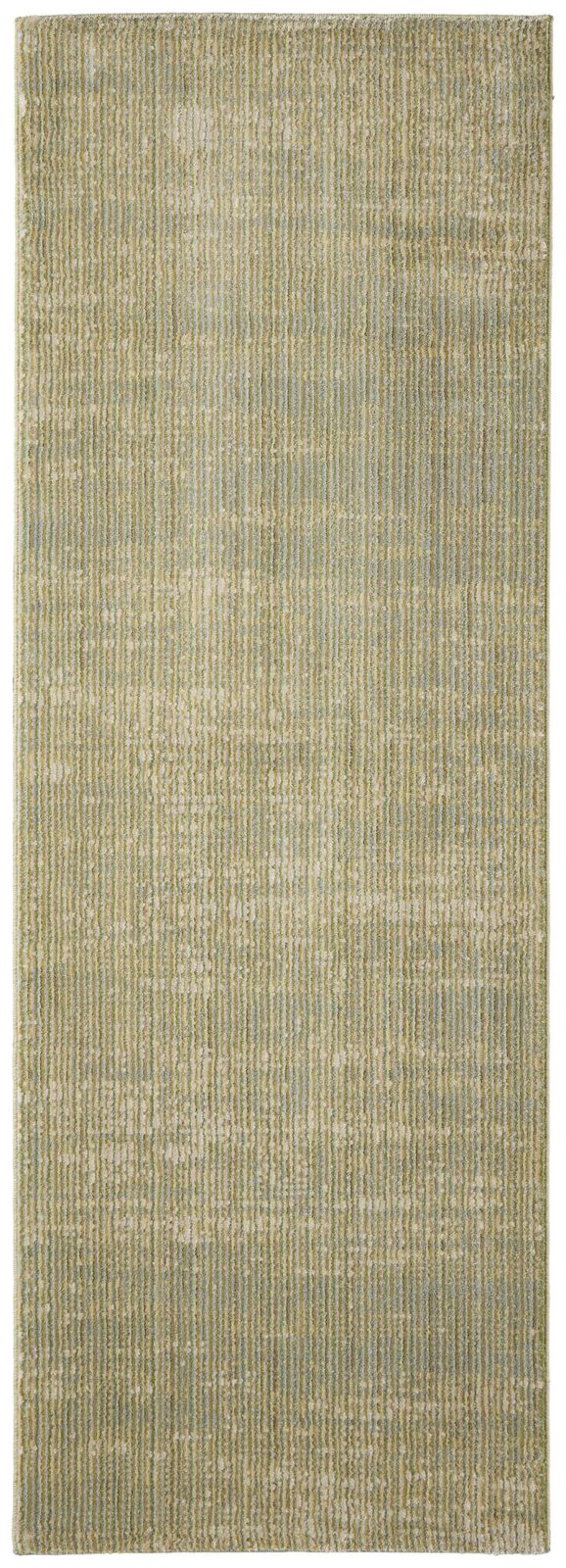 8′ Green and Tan Runner Rug