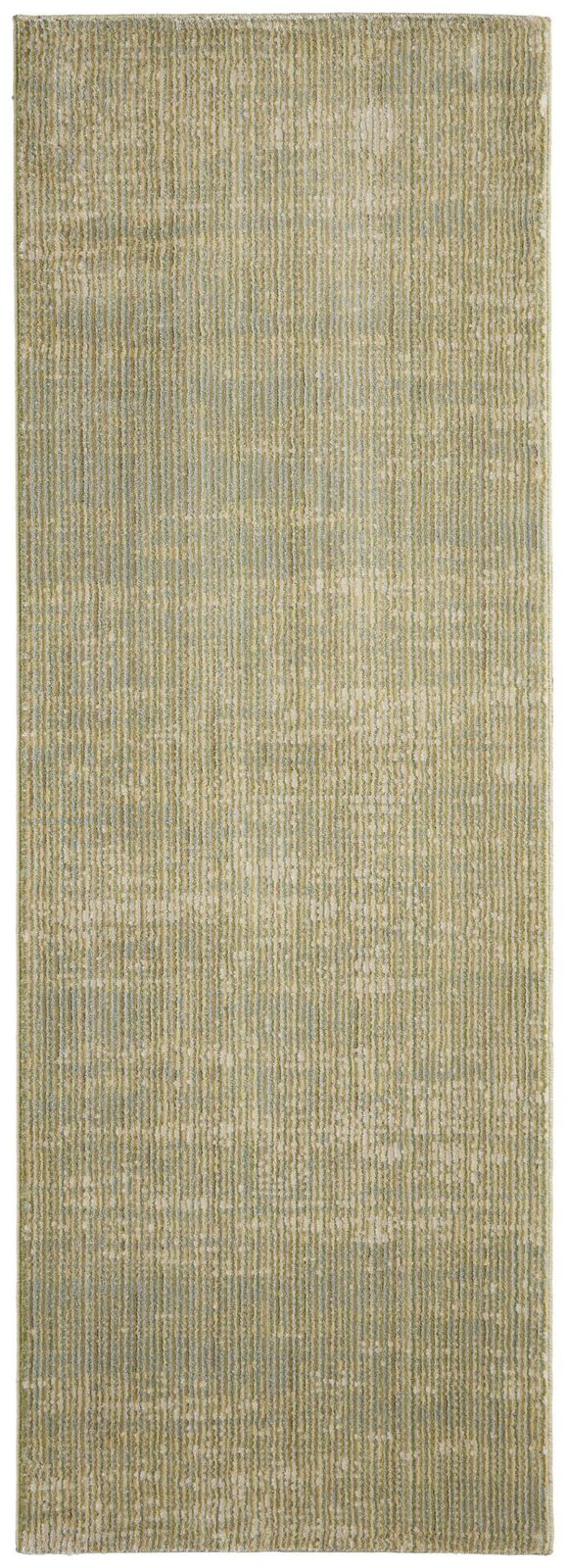 8′ Green and Tan Runner Rug