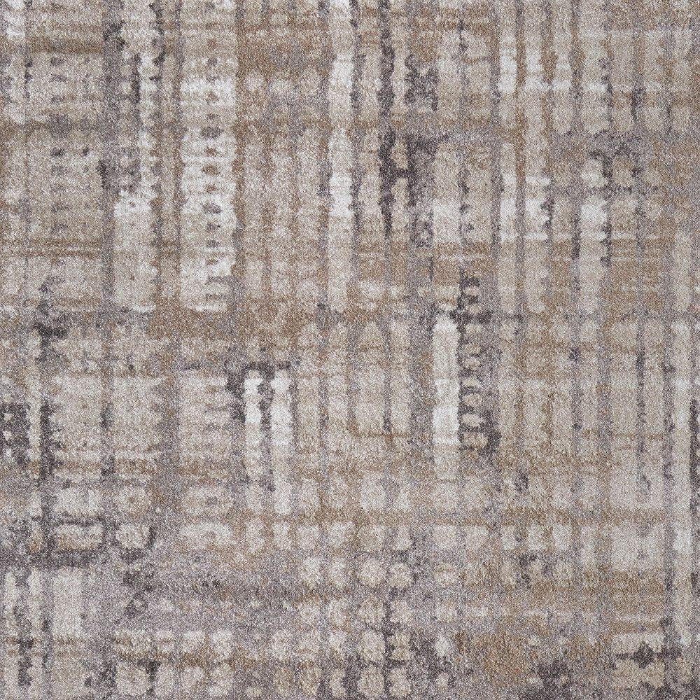 8′ X 10′ Brown Tan Ivory Abstract Distressed Area Rug