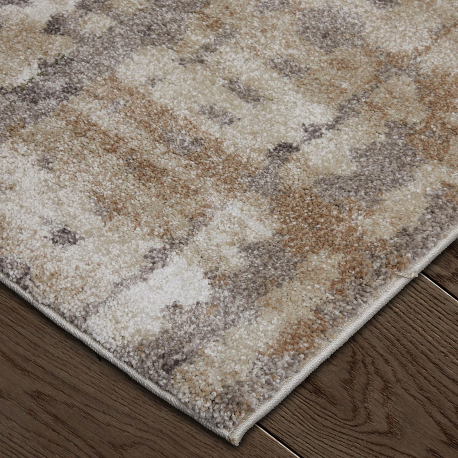 8′ X 10′ Brown Tan Ivory Abstract Distressed Area Rug