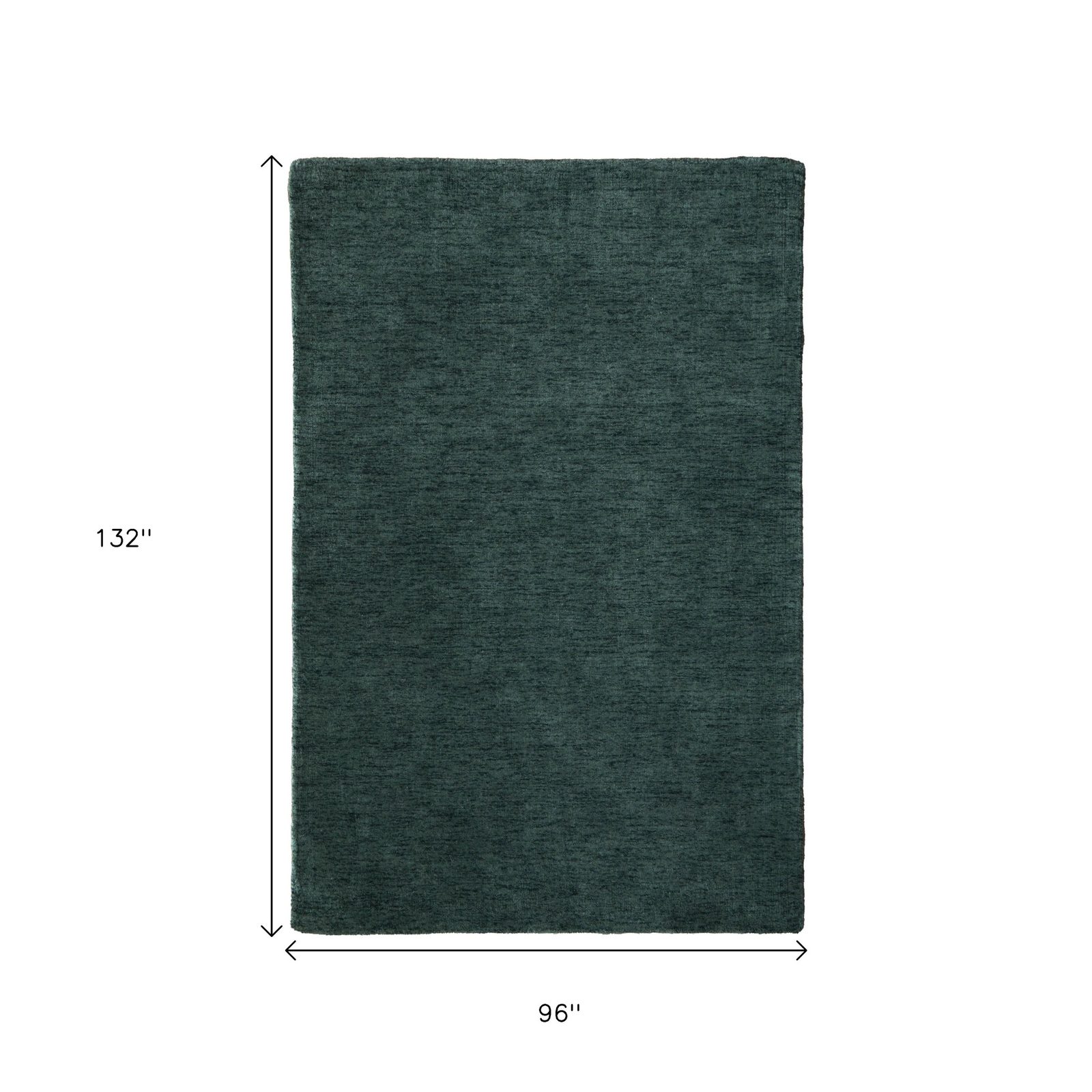 8′ X 11′ Green Hand Woven Area Rug