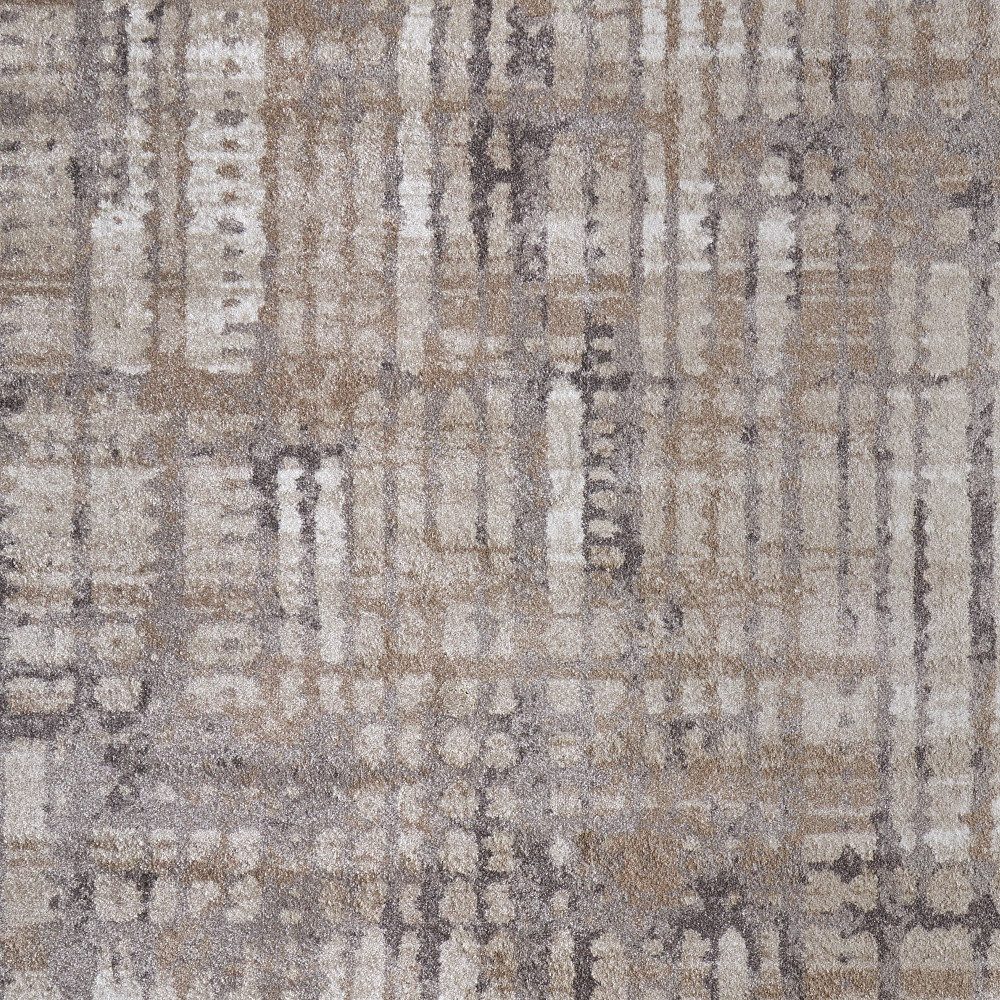 9′ X 12′ Brown Tan Ivory Abstract Distressed Area Rug