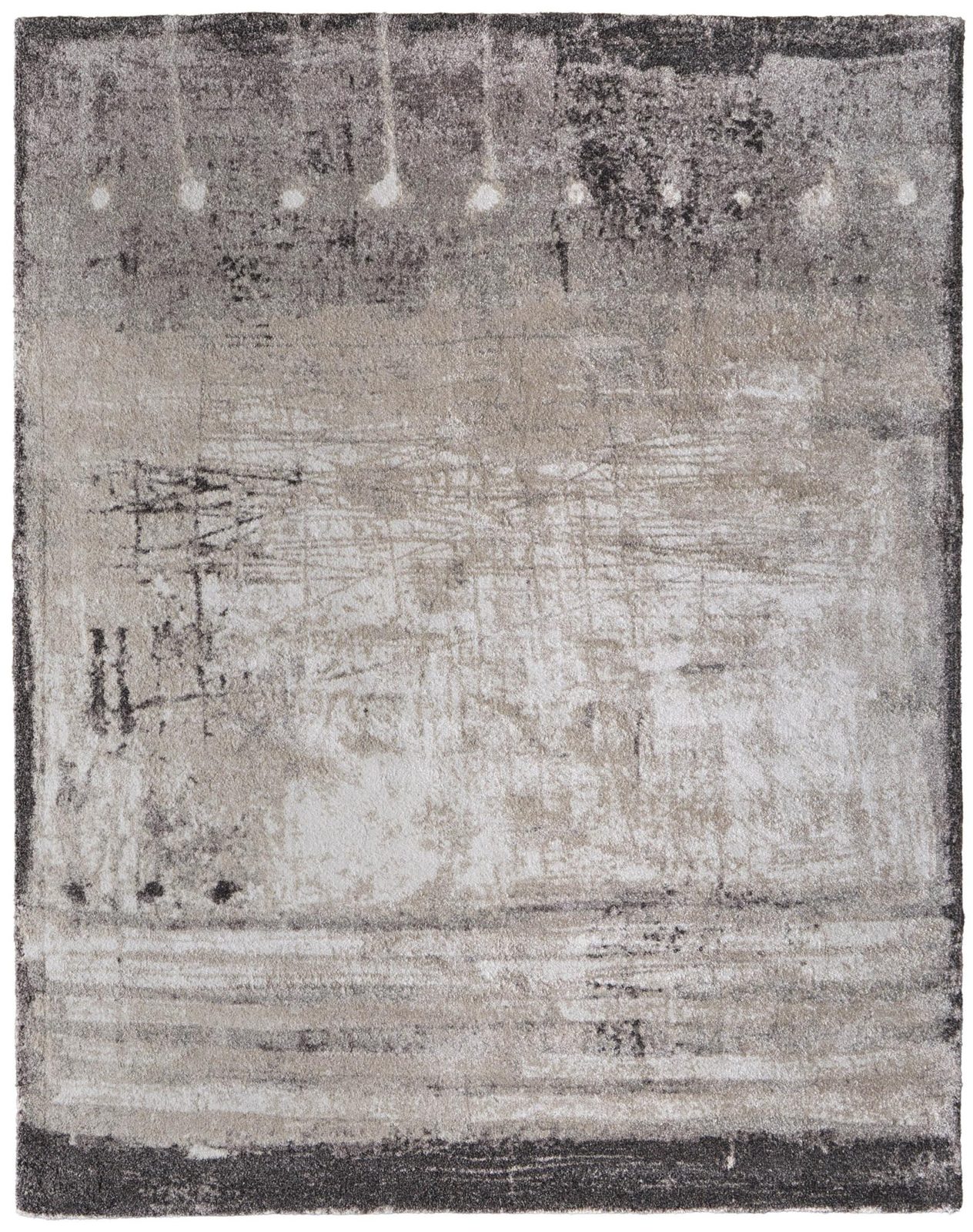 9′ X 12′ Gray Ivory Taupe Abstract Distressed Area Rug