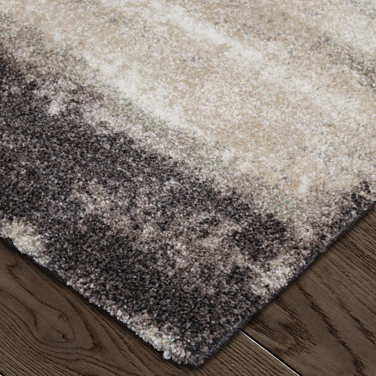 9′ X 12′ Gray Ivory Taupe Abstract Distressed Area Rug