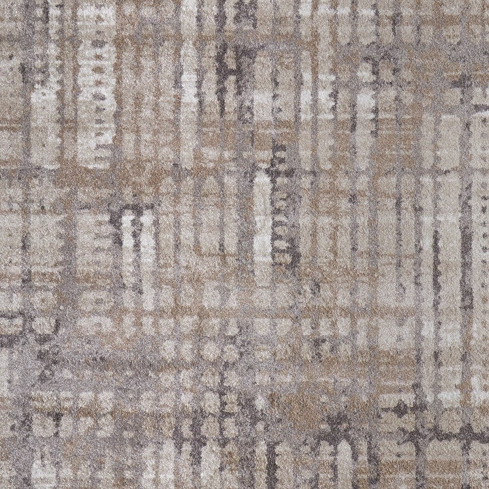 2′ X 3′ Brown Tan Ivory Abstract Distressed Area Rug