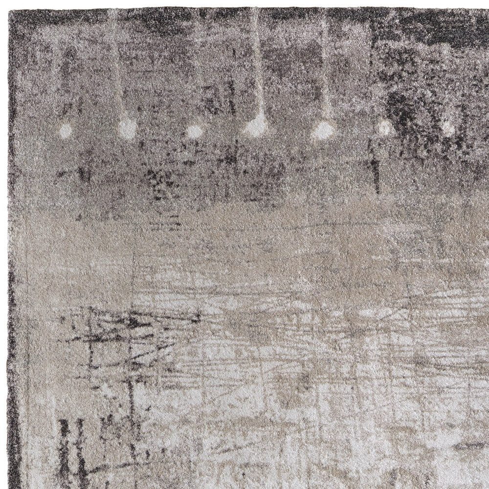 2′ X 3′ Gray Ivory Taupe Abstract Distressed Area Rug