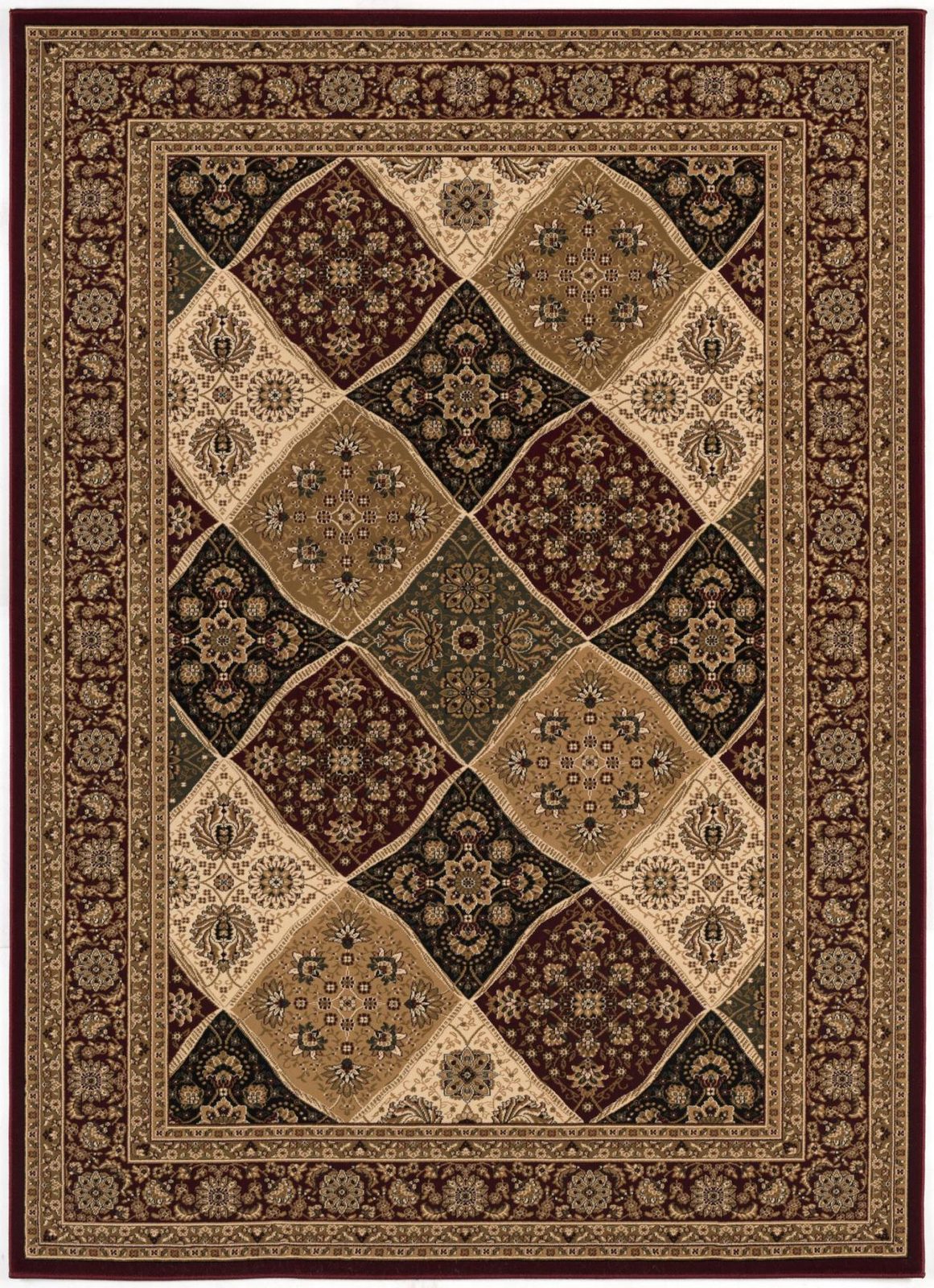 Red and Black Polypropylene Moroccan Area Rug, 2′ × 5′