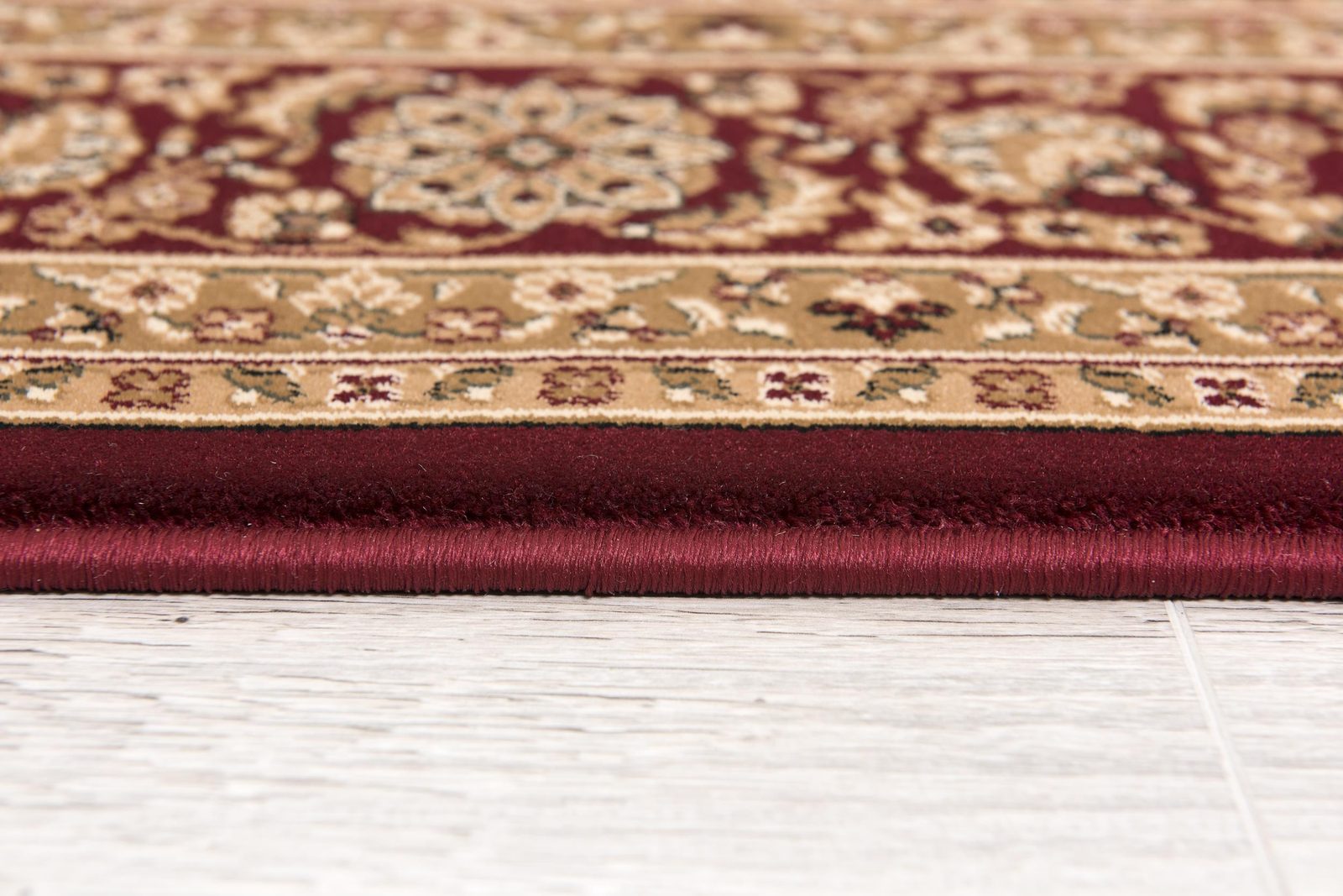 Red and Black Polypropylene Moroccan Area Rug