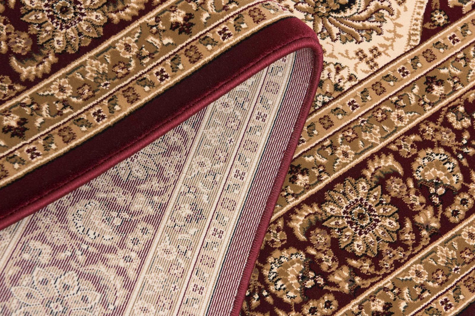Red and Black Polypropylene Moroccan Area Rug