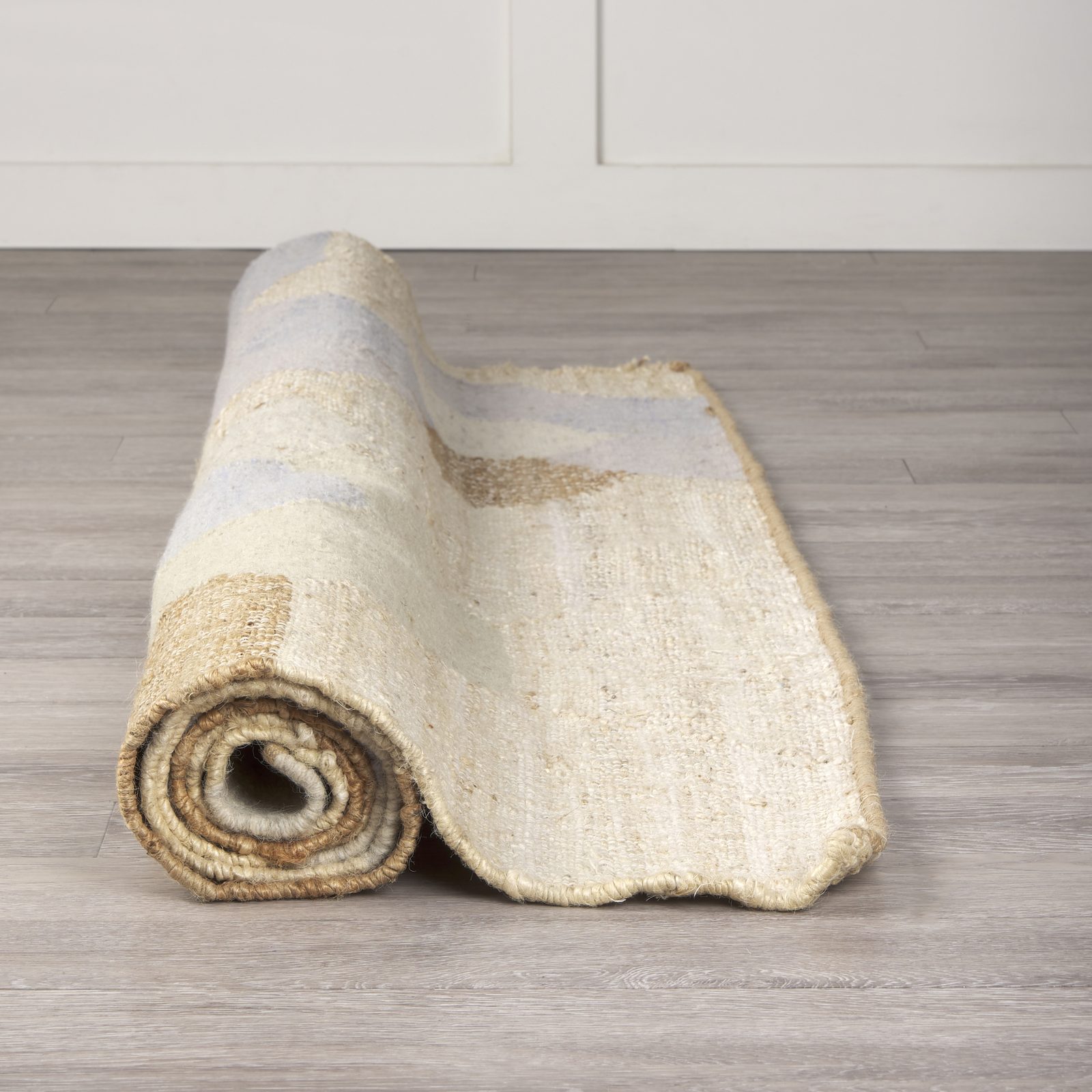 5 x 8 Cream Honeycomb Hemp and Wool Area Rug