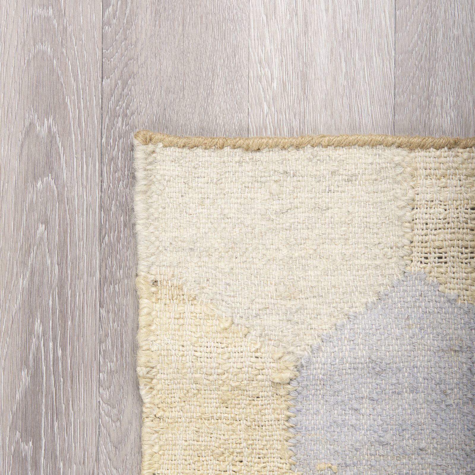 5 x 8 Cream Honeycomb Hemp and Wool Area Rug