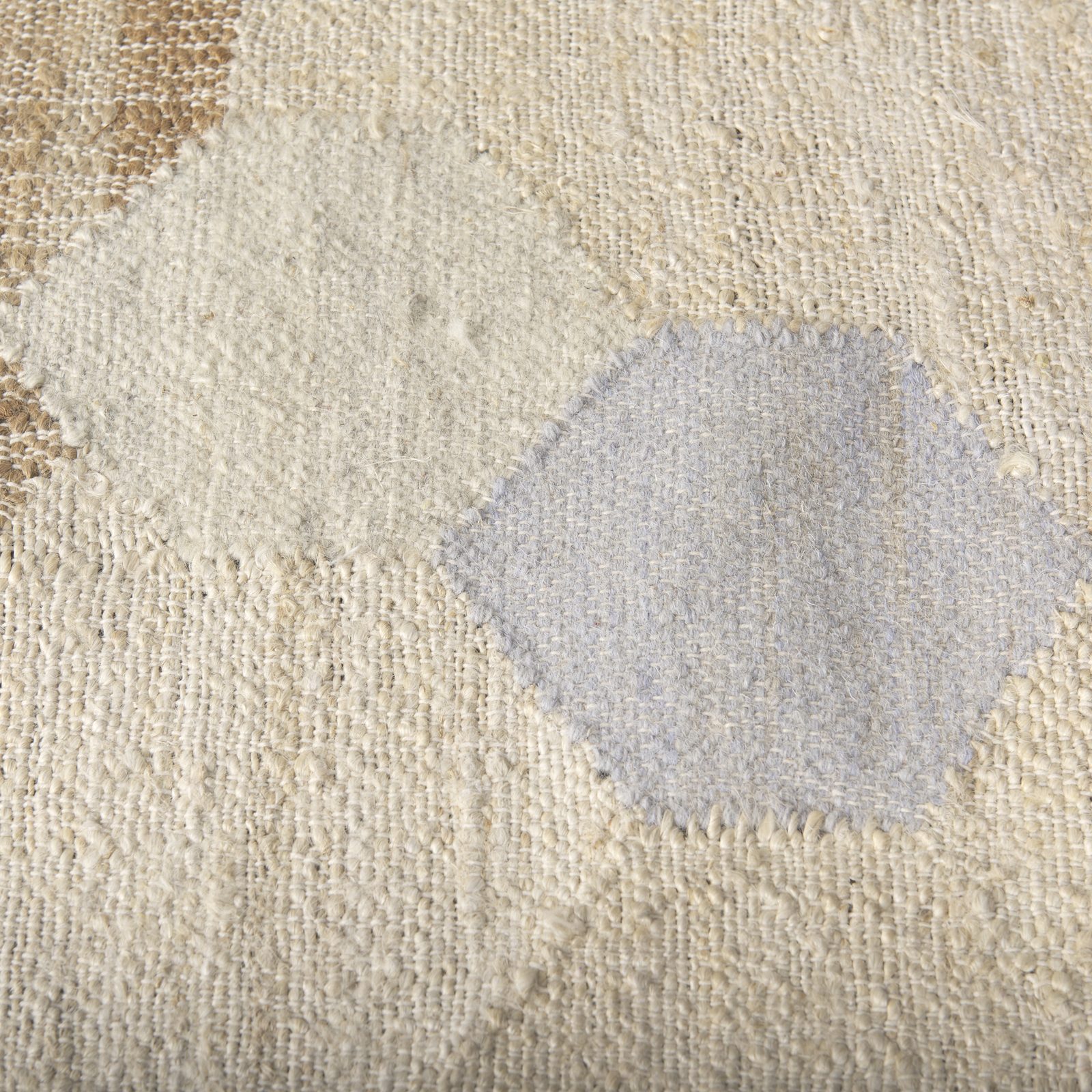 5 x 8 Cream Honeycomb Hemp and Wool Area Rug