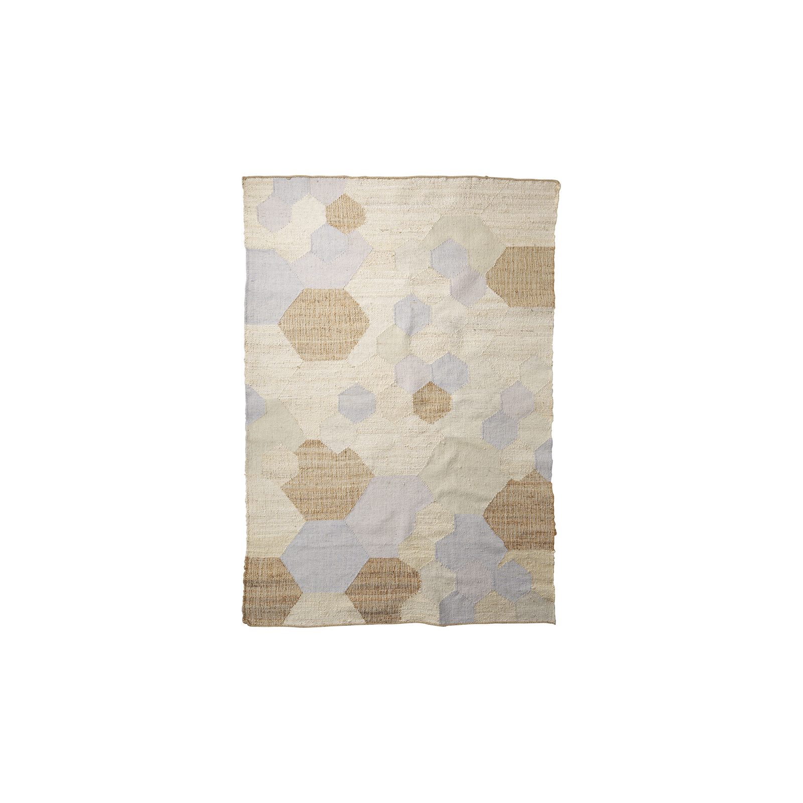 5 x 8 Cream Honeycomb Hemp and Wool Area Rug