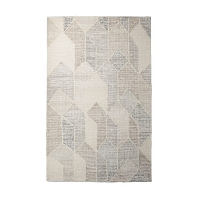 9 × 12 Neutral Handwoven Wool Geometric Area Rug
