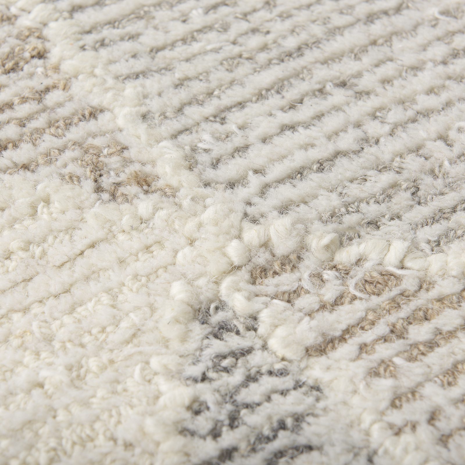 9 x 12 Neutral Handwoven Wool Geometric Area Rug
