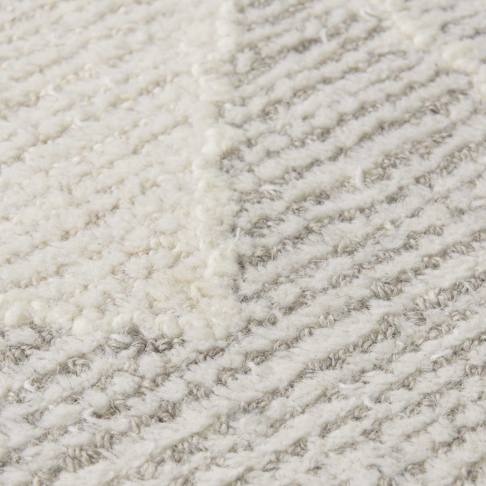 9 x 12 Neutral Handwoven Wool Geometric Area Rug