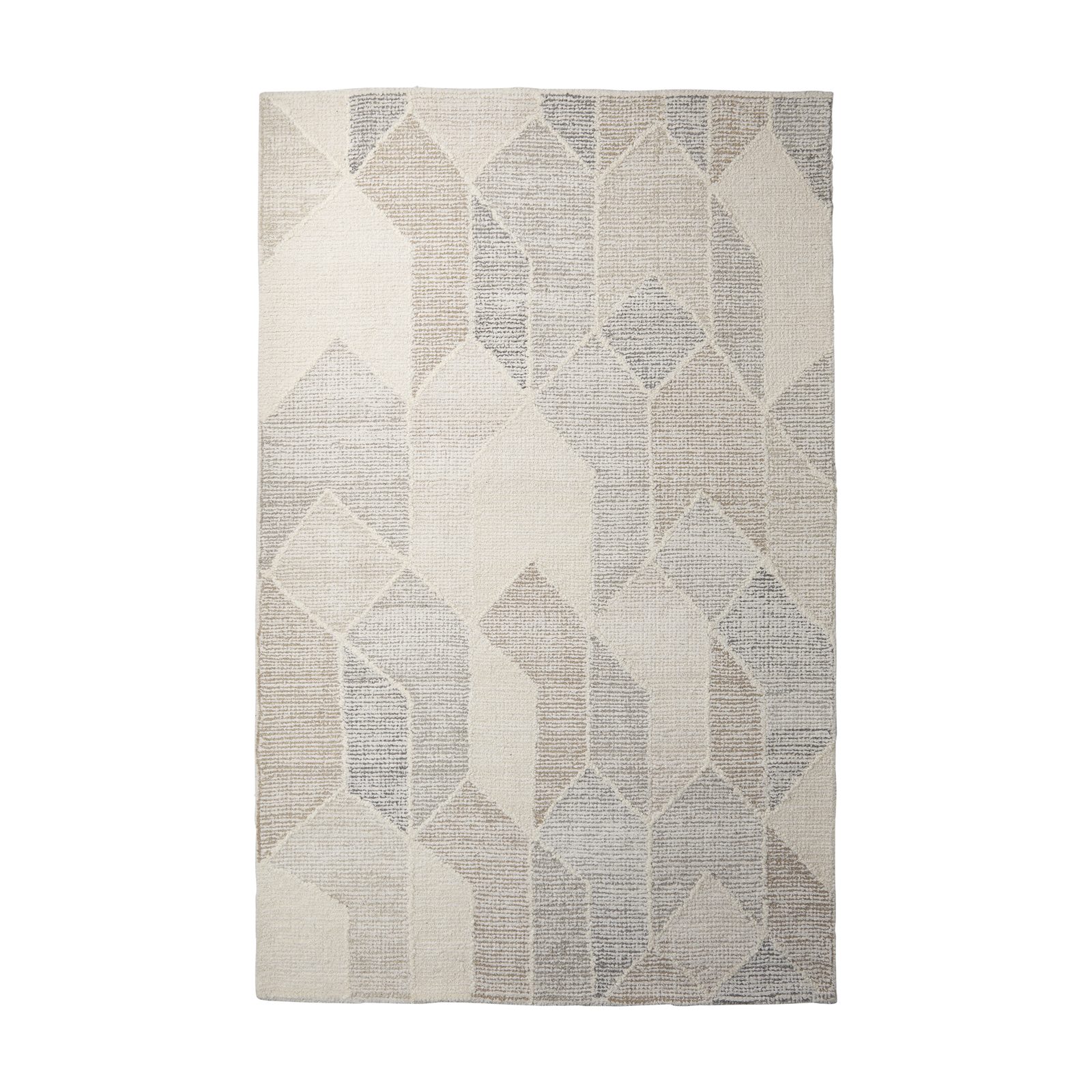 9 x 12 Neutral Handwoven Wool Geometric Area Rug