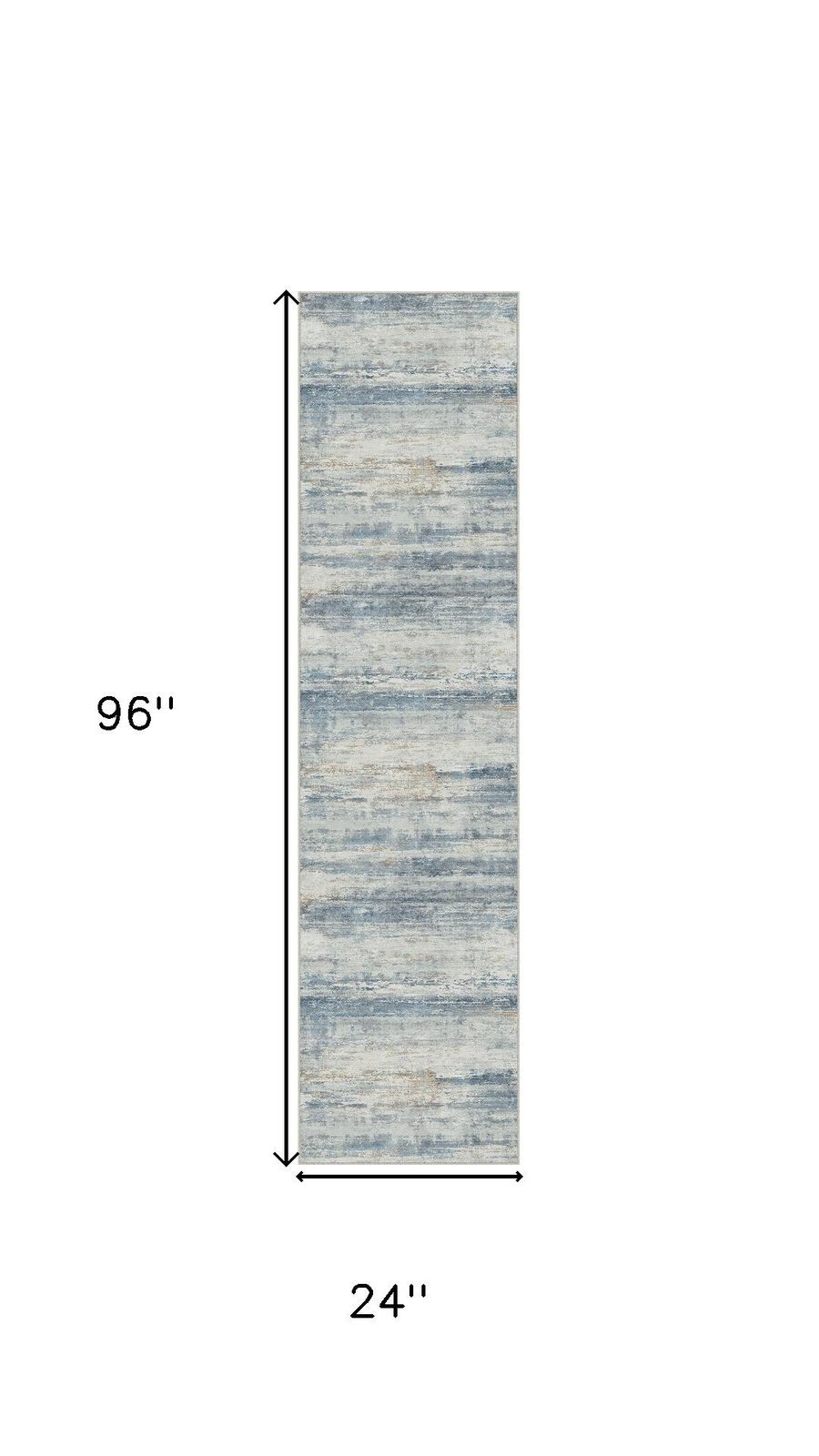8′ Blue Red and Gray Abstract Washable Area Rug