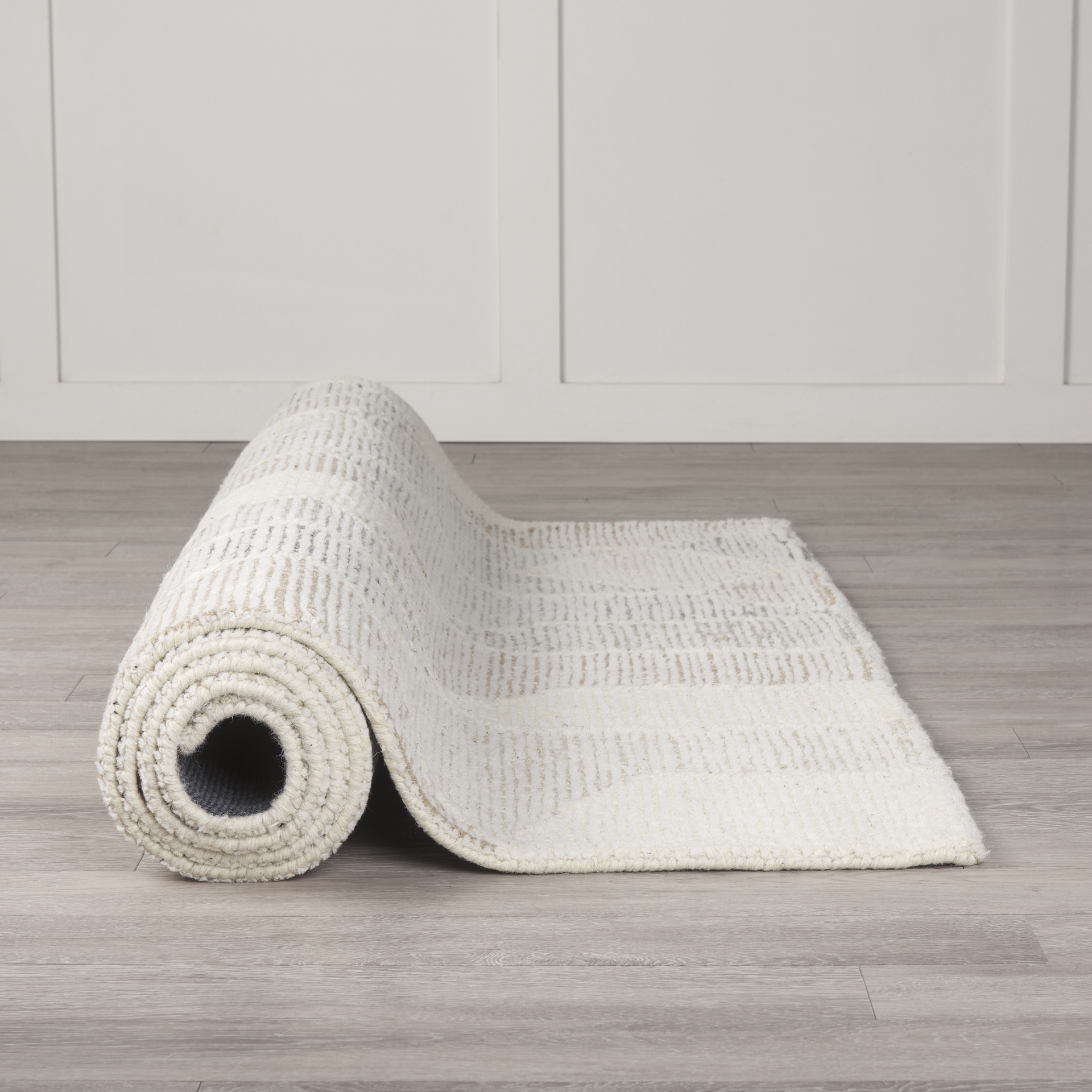 5×8 Neutral Geometric Wool Rectangle Area Rug