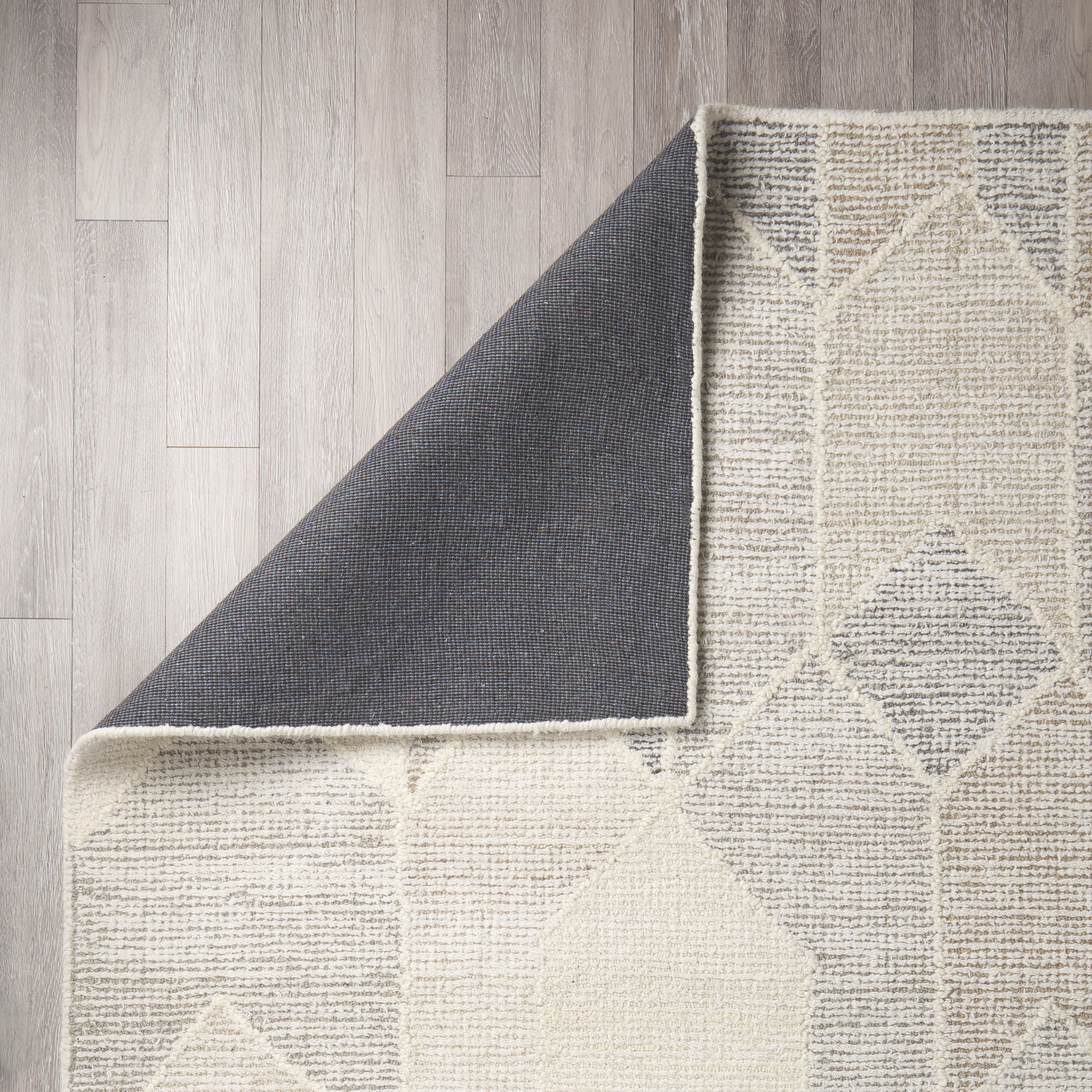 5×8 Neutral Geometric Wool Rectangle Area Rug
