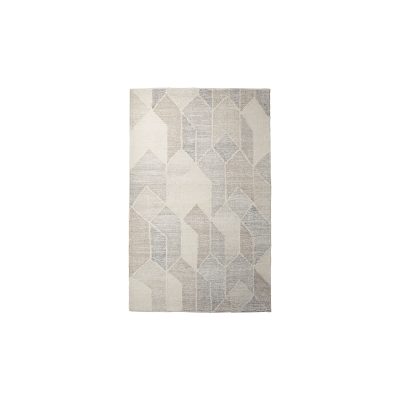 5×8 Neutral Geometric Wool Rectangle Area Rug