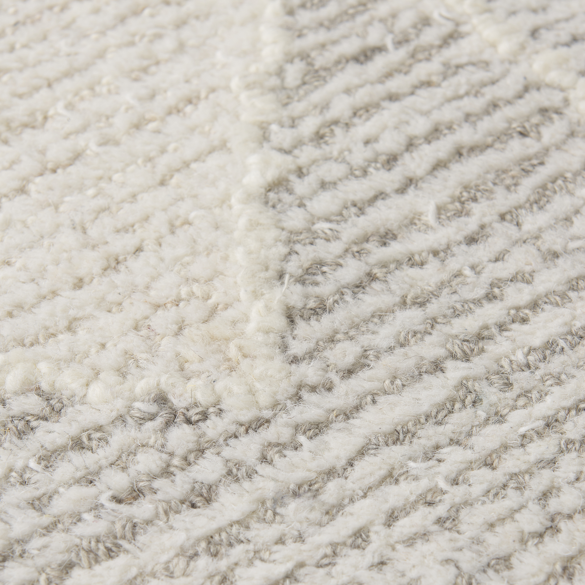 5×8 Neutral Geometric Wool Rectangle Area Rug